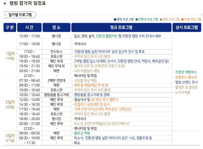 서해-선셋-캠핑-페스티벌_일정