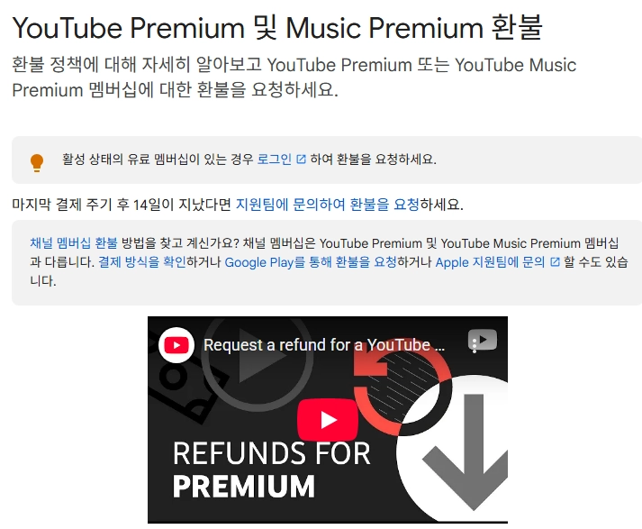 유튜브-프리미엄-환불